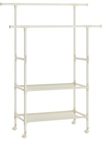 Cabide Guarda Roupa com 2 varões para roupa em metal 113 x 45 x 176 cm branco