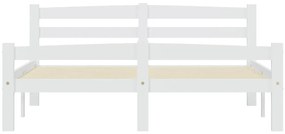 Estrutura de cama em pinho maciço 140x200 cm branco