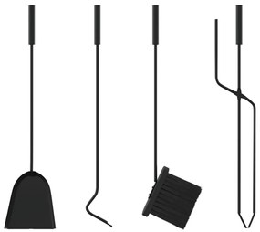 Conjunto de ferramentas para lareira 5 pcs 18x66 cm aço