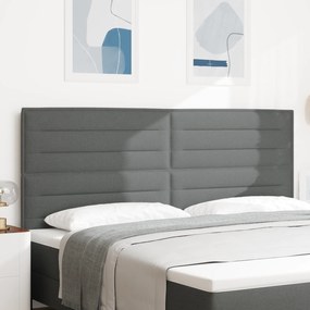 Cabeceira Design Linhas Cinza Escuro 200 cm Tecido
