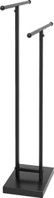 Toalheiro de pé independente de 2 prateleiras em metal para a casa de banho, 50 x 18,5 x 85 cm, preto