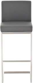 Banco de bar Paros em couro sintético 42 x 104 x 48 cm Cinzento
