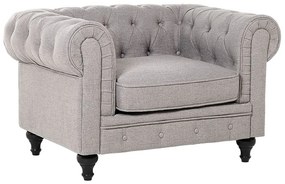 Conjunto de sofás 4 lugares em tecido cinzento claro CHESTERFIELD Beliani
