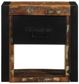 Mesa de cabeceira multicor 40x35x40cm madeira maciça recuperada