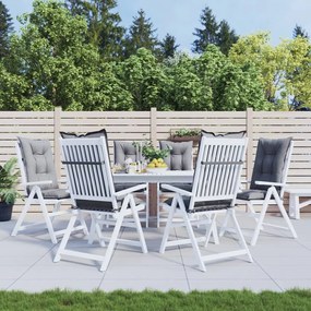 vidaXL Almofadões para cadeiras altas de jardim 6 pcs tecido cinzento