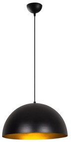 Candeeiro de Teto Sivani – Preto e Dourado – Diâmetro 40 cm, Altura 11