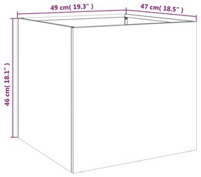 Vaso/floreira 49x47x46 cm aço laminado a frio antracite