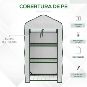 Estufa de Jardim de 3 Níveis Estufa de Terraço com 3 Prateleiras 1 Por