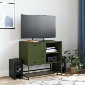 Móvel de TV 68x39x60,5 cm aço verde azeitona