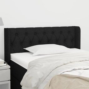 Cabeceira de cama c/ abas tecido 93x16x78/88 cm preto