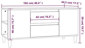Móvel p/ TV 102x44,5x50 cm derivados madeira carvalho castanho