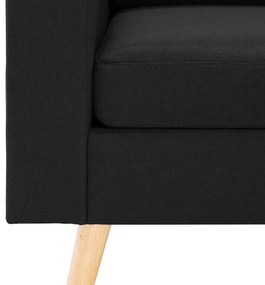 Sofá Ginger Chaise Longue -  Cor Preto - De 3 Lugares - Tecido Suave a