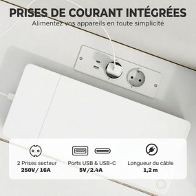 Móvel de TV Suspenso, 160 x 29,5 x 23,5 cm, Iluminação LED, Branco