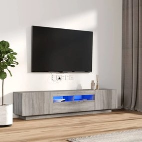 Móvel de TV Giancarlo com Luzes LED de 180cm - Cinzento - Design Moder