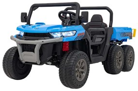 Carro elétrico para Crianças 4x4 12V Farmer Truck Speed 900 Rodas de EVA, Assento de couro Azul