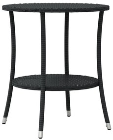 3 pcs conjunto de bistrô com almofadões vime PE preto