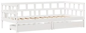 Sofá-cama com gavetas 80x200 cm madeira de pinho maciça