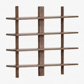 Estante De Parede ↔︎120 Cm Em Madeira De Acácia Erisu Castanho-acácia Escuro & 4 Prateleirass - Sklum