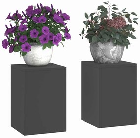 Suportes de Plantas Externos vidaXL Pilar 2 pcs Preto 24x24x35 cm Aço