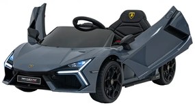 Carro elétrico para Crianças Lamborghini Revuelto 12V 4x4 Rodas Espuma EVA, Assento couro ecológico Cinzento