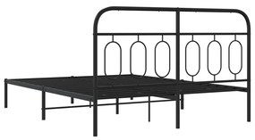 Estrutura de cama com cabeceira 140x190 cm metal preto