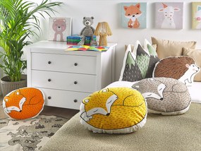 Conjunto de 2 almofadas decorativas infantis castanhas com ouriço 46 x 36 cm BENAGULRU Beliani