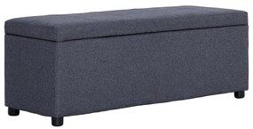vidaXL Banco c/ compartim. arrumação 116 cm poliéster cinzento-escuro