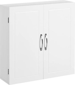 Armário casa de banho de parede com 2 portas 60 x 18 x 60 cm Branco mate