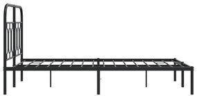 Estrutura de cama com cabeceira 120x200 cm metal preto