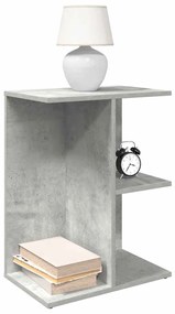 Mesa cabeceira 46,5x29x61 cm derivados madeira cinzento-cimento