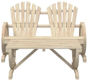 2 pcs conjunto lounge de jardim madeira de abeto maciça