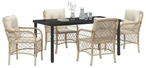 Conjunto de Jantar de Jardim com 5 Peças da , com Almofadas Beiges em