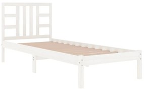 Estrutura cama de solteiro 90x190 cm madeira maciça branco