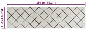 Tapete de cozinha lavável 45x150 cm veludo padrão quadrados