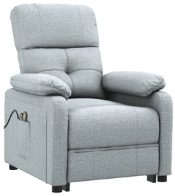 Poltrona de massagens elétrica tecido cinzento-claro