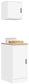 Armários de garagem 2 pcs derivados de madeira branco