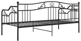 Sofá-cama 90x200 cm metal preto