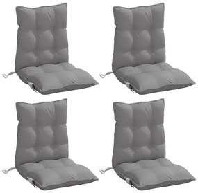 Almofadões cadeira encosto baixo 4 pcs tecido oxford cinzento