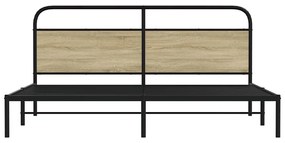 Estrutura de cama sem colchão 183x213cm metal carvalho sonoma