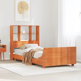 Cama sem colchão 100x200 cm pinho maciço castanho-mel