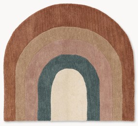 Tapete para crianças em lã artesanal com franjas Rainbow