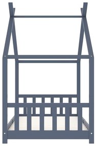 Estrutura de cama para crianças 90x200 cm pinho maciço cinzento