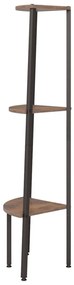 Estante canto 3 prat. 45,5x31,5x120 cm castanho-escuro/preto