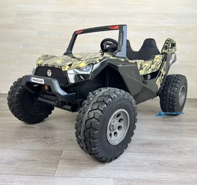 Buggy elétrico para crianças Todo terreno 2 Lugares Clash 24V 4x4 MP4, Rodas de espuma., Assento Couro sintético Camuflado