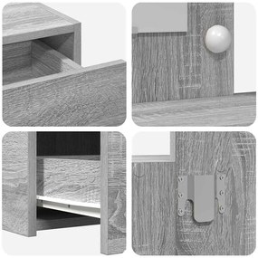 Mesa de Toucador Suspensa com Luzes de LED Cinza Sonoma