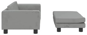 Cama para cães com extensão 100x50x30 cm veludo cinzento-claro