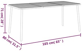 Mesa de jardim 165x80x71 cm aço antracite