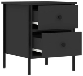 Mesas de cabeceira 2pcs 40x42x50 cm derivados de madeira preto