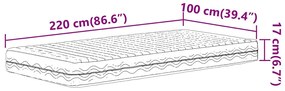 Colchão de espuma 100x220 cm dureza H2 H3 branco