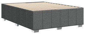 Estrutura de cama sem colchão 140x190 cm tecido cinzento-escuro